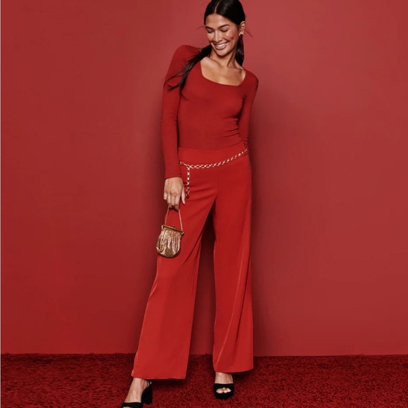 Summersalt Perfect Wide Leg Pants in Lava Red Stretch Pockets EUC Size 14 - Picture 2 of 13